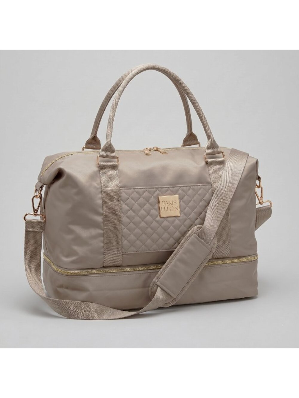 Paris Hilton Canvas Travel Duffel Bag with Interior Pocket & Shoe Section NWT
